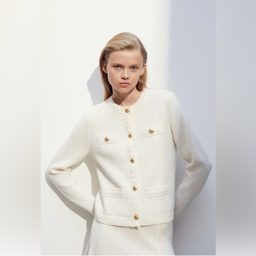 H&M Cream Button-Up Cardigan - Sz M